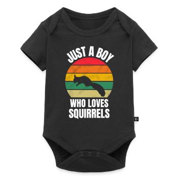 Only a boy of squirrels loves squirrels - Baby Premium short-sleeve bodysuit - black - Front