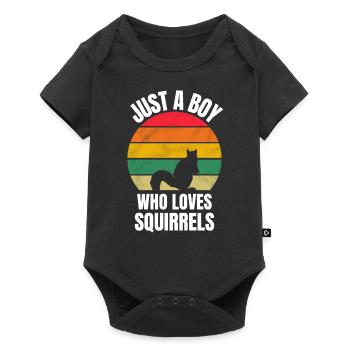 Retro Grunge Squirrel Boy - Baby Premium short-sleeve bodysuit - black - Front