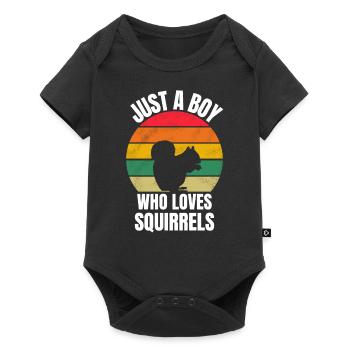 Nature Forest Animal Boy Gift Retro Squirrel - Baby Premium short-sleeve bodysuit - black - Front