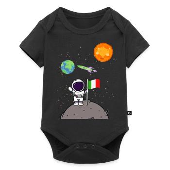 Planet Italy Flag Moon Landing Astronaut - Baby Premium short-sleeve bodysuit - black - Front