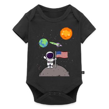 USA Planet America Flag Astronaute d’atterrissage sur la Lune - Body à manches courtes Premium Bébé - noir - Devant