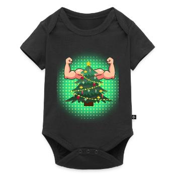 Christmas Muskelbaum - Baby Premium Kurzarmbody - Schwarz - Vorne