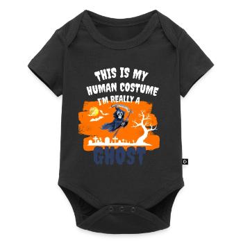 Das ist mein Kostüm eigentlich bin ich ein Geist - Baby Premium Kurzarmbody - Schwarz - Vorne