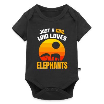 Retro Girl Africa Animal Gift Elephant - Baby Premium short-sleeve bodysuit - black - Front