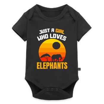 Africa Zoo Animal Retro Girl Gift Elephant - Baby Premium short-sleeve bodysuit - black - Front