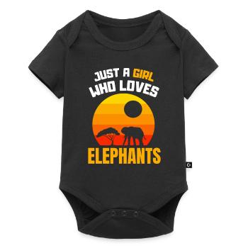 Animal Lovers Africa Animal Girls Retro Elephant - Baby Premium short-sleeve bodysuit - black - Front