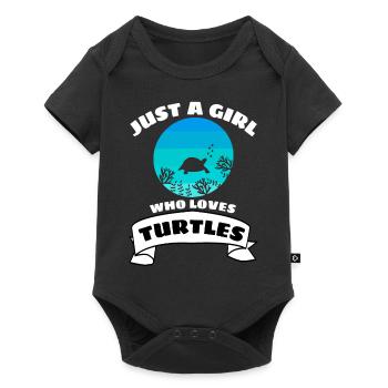 Cadeau fille Rétro Ocean Animal Turtle - Body à manches courtes Premium Bébé - noir - Devant