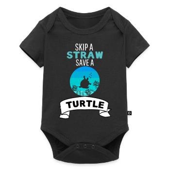 Rétro Océan Amoureux des animaux Protection du climat Tortue - Body à manches courtes Premium Bébé - noir - Devant