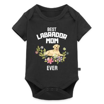 Chiens Maman Fleurs Propriétaire de chien Fête des mères Labrador - Body à manches courtes Premium Bébé - noir - Devant