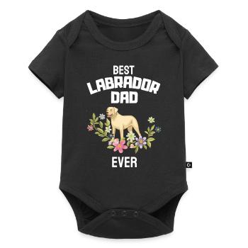 Dogs Papa Flowers Father's Day Gift Labrador - Baby Premium short-sleeve bodysuit - black - Front