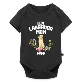 Best Dogs Mom Mother's Day Gift Flower Labrador - Baby Premium short-sleeve bodysuit - black - Front