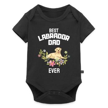 Fleurs Chiens Papa Fête des Pères Cadeau Labrador - Body à manches courtes Premium Bébé - noir - Devant