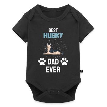 Propriétaire de chien Chiens Papa Fête des Pères Cadeau Husky - Body à manches courtes Premium Bébé - noir - Devant