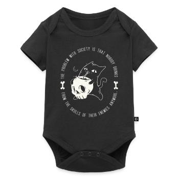 Trink aus dem Schädel deiner Feinde Falsche - Baby Premium Kurzarmbody - Schwarz - Vorne