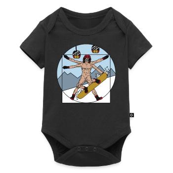 Snowboard Piste Montagnes Snowboard amusant - Body à manches courtes Premium Bébé - noir - Devant