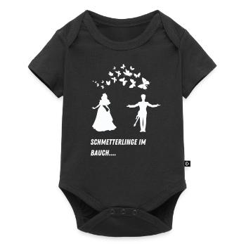 T- Shirt ´`SCHMETTERLINGE IM BAUCH`` - Baby Premium Kurzarmbody - Schwarz - Vorne