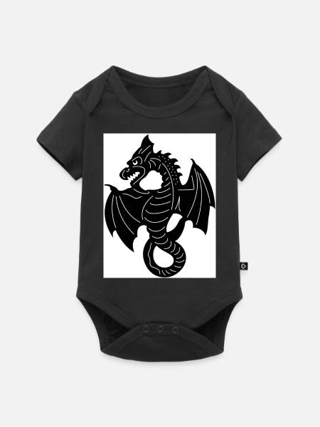 Dragon Flying - Baby Premium Kurzarmbody - Schwarz