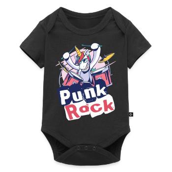 Punkrock Musik Punker Punkrock Irokesenschnitt - Baby Premium Kurzarmbody - Schwarz - Vorne