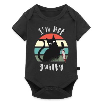 Je suis innocent, chat avec couteau - Body à manches courtes Premium Bébé - noir - Devant