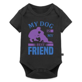 Mein Hund ist mein bester Freund - Hunde Design - Baby Premium Kurzarmbody - Schwarz - Vorne