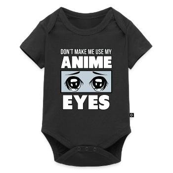Ne m'obligez pas à utiliser mes yeux d'Anime. - Body à manches courtes Premium Bébé - noir - Devant