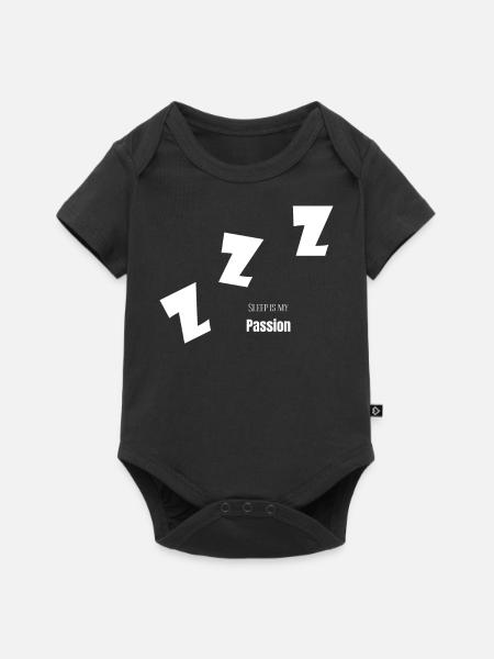 sleeping is my passion - Baby Premium short-sleeve bodysuit - black