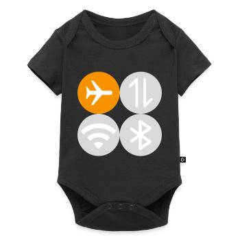 Quick Menu Flug Modus - Baby Premium Kurzarmbody - Schwarz - Vorne