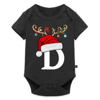 Lettre D bonnet de Noël - Body à manches courtes Premium Bébé - noir - Devant