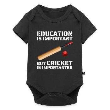 L’éducation est importante, mais le cricket est plus important - Body à manches courtes Premium Bébé - noir - Devant