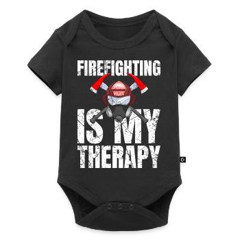 Firefighting Is My Therapy Fire Brigade - Baby Premium short-sleeve bodysuit - black - Front