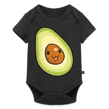 Avocado Frucht naschen Speise Früchte Vitamine - Baby Premium Kurzarmbody - Schwarz - Vorne