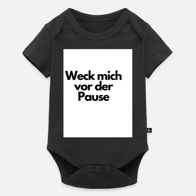 Weck mich vor der Pause - Baby Premium Kurzarmbody - Schwarz