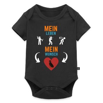 Mein Leben Mein Wunsch - Baby Premium Kurzarmbody - Schwarz - Vorne