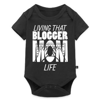 Living That Blogger Mom Life Blogger Mama - Baby Premium Kurzarmbody - Schwarz - Vorne