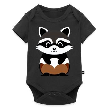 Ratons laveurs Mignon Dessin animé Raton laveur 12 - Body à manches courtes Premium Bébé - noir - Devant