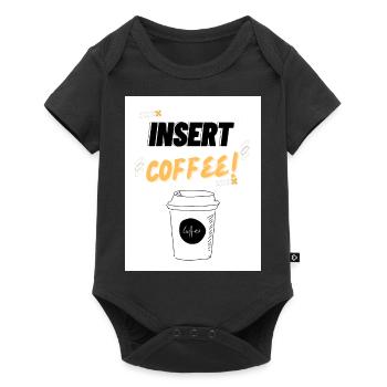 Insert Coffee LSHYBW - Baby Premium Kurzarmbody - Schwarz - Vorne