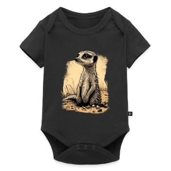 Suricates dans la nature - Body à manches courtes Premium Bébé - noir - Devant