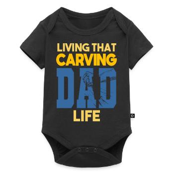 Living That Carving Dad Life Woodcarver - Baby Premium short-sleeve bodysuit - black - Front