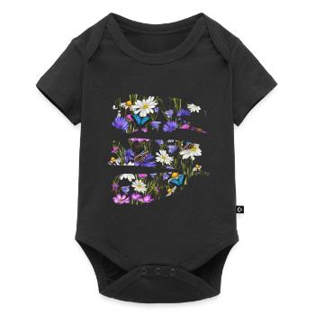 Fleurs printanières - Réveil printanier - Body à manches courtes Premium Bébé - noir - Devant