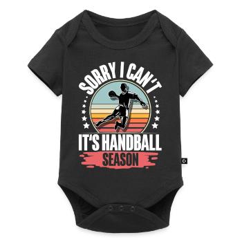 Handball Handballer - Baby Premium Kurzarmbody - Schwarz - Vorne