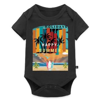 Tropical Summer happy - Body à manches courtes Premium Bébé - noir - Devant