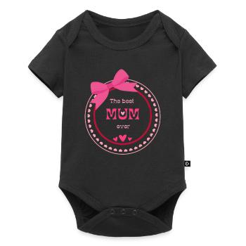 Best Mum EVER Best Mama Pink Pink Bow - Baby Premium short-sleeve bodysuit - black - Front