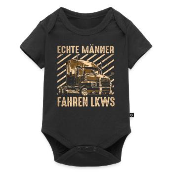 Echte Männer fahren LKWs - Baby Premium Kurzarmbody - Schwarz - Vorne