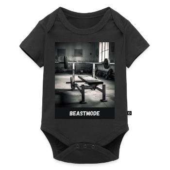 bench press Fitness Bodybuilding Gymwear Style - Baby Premium Kurzarmbody - Schwarz - Vorne