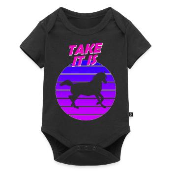 Cheval islandais Islandais Take It Is Motif Joli T-shirt - Body à manches courtes Premium Bébé - noir - Devant