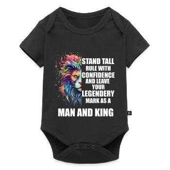 Man and King - Baby Premium Kurzarmbody - Schwarz - Vorne