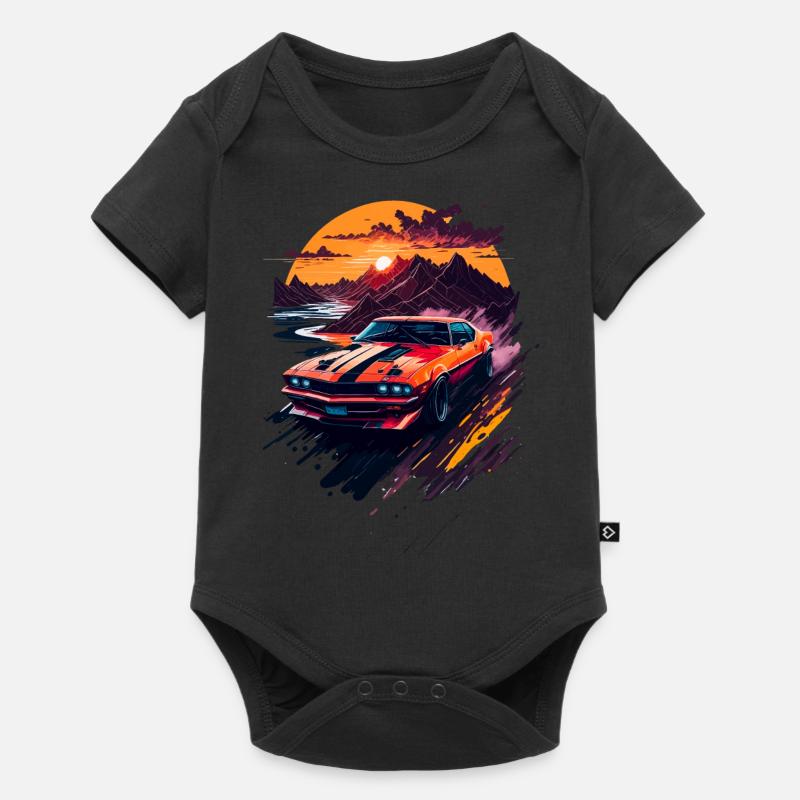 Voiture de sport classique - Body à manches courtes Premium Bébé - noir