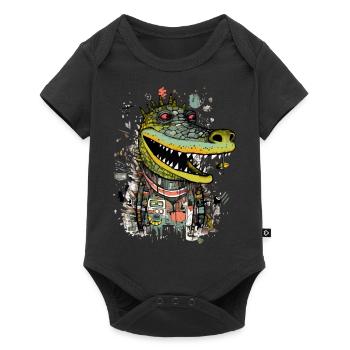 Fako l'alligator - Body à manches courtes Premium Bébé - noir - Devant