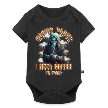 Halloween Coffee Cat Funny - Baby Premium short-sleeve bodysuit - black - Front