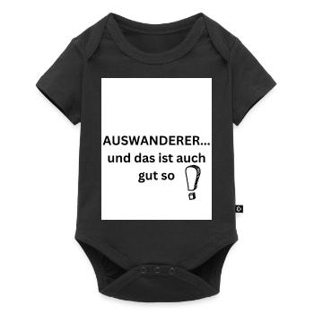 T Shirt Auswanderer - Baby Premium Kurzarmbody - Schwarz - Vorne